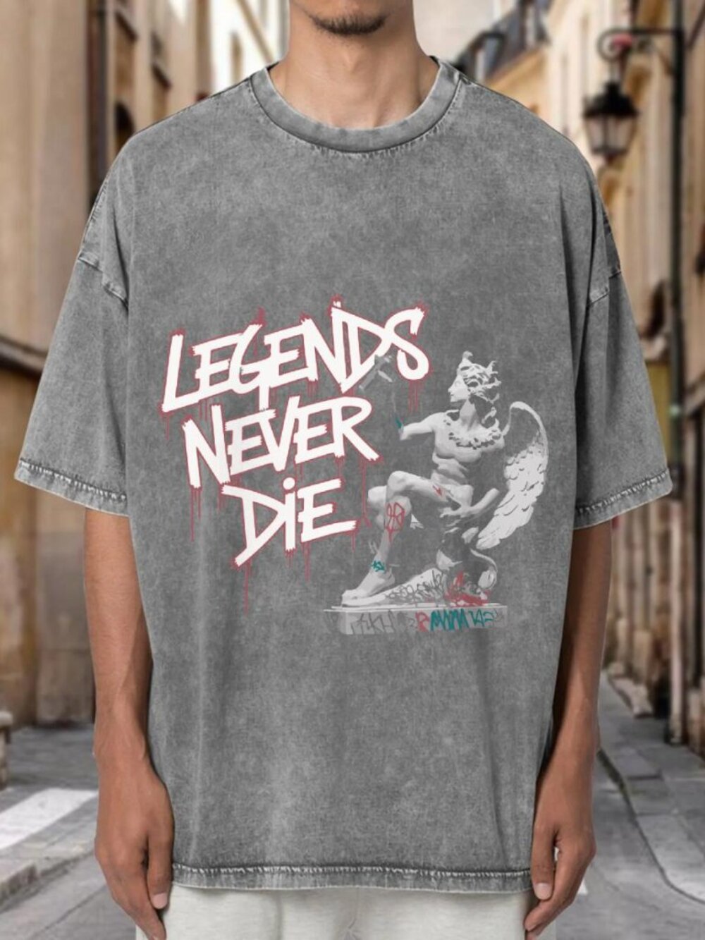 Acid Wash Unisex Oversized Tee